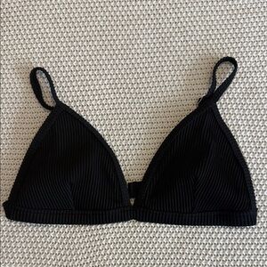 Hollister Black Ribbed Triangle Bikini